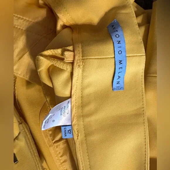 Antonio Melani Size 12 Yellow Pants - Picture 2 of 4